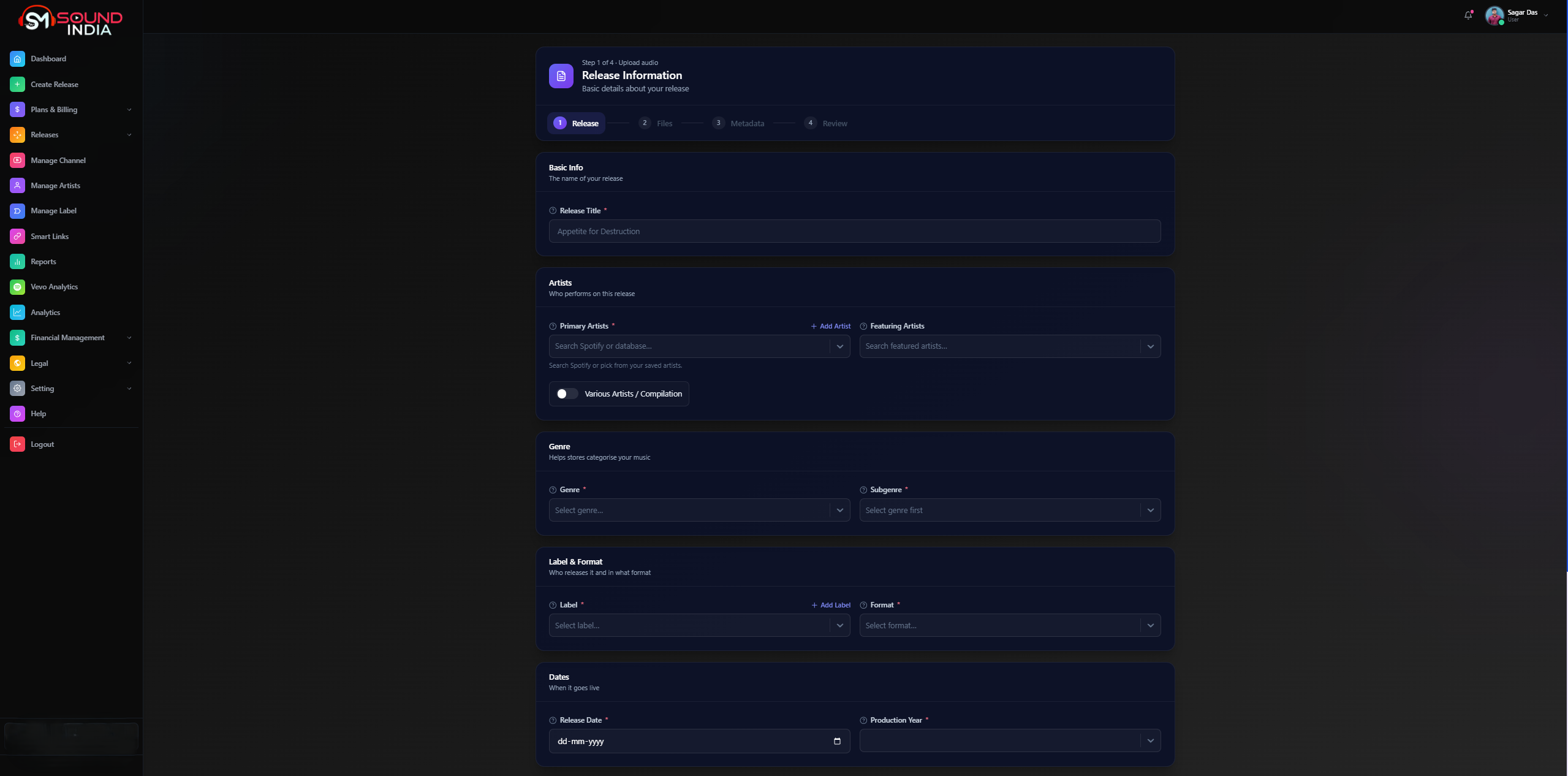 How to Create and Submit a Release on SMSound India